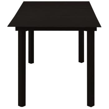 7-tlg. Garten-Essgruppe Schwarz Glas und Stahl