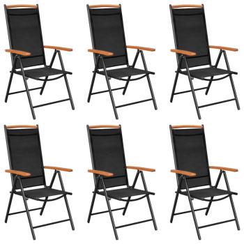 7-tlg. Garten-Essgruppe Aluminium Schwarz