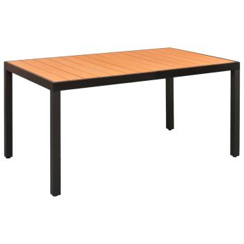 7-tlg. Garten-Essgruppe Aluminium Schwarz