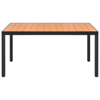 7-tlg. Garten-Essgruppe Aluminium Schwarz