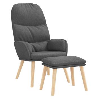 Relaxsessel mit Hocker Hellgrau Stoff