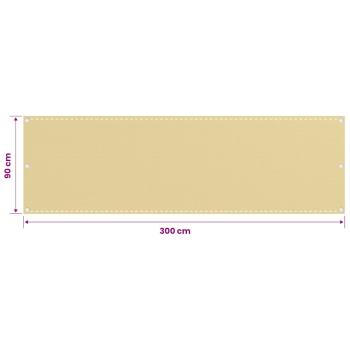 Balkon-Sichtschutz Beige 90x300 cm HDPE