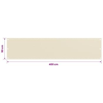 Balkon Sichtschutz Creme 90x400 cm HDPE