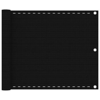 ARDEBO.de - Balkon-Sichtschutz Schwarz 75x600 cm HDPE