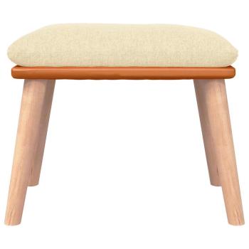 Fußhocker Creme 45x29,5x35 cm Stoff und Kunstleder