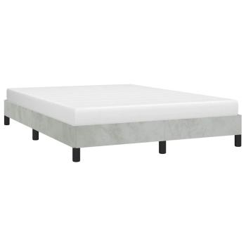 ARDEBO.de - Bettgestell ohne Matratze Hellgrau 137x190 cm Vollvelours