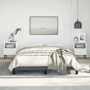 Bettgestell ohne Matratze Dunkelgrau 137x190 cm Vollvelours