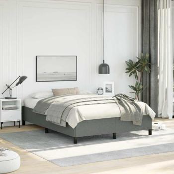 ARDEBO.de - Bettgestell ohne Matratze Dunkelgrau 137x190 cm Stoff