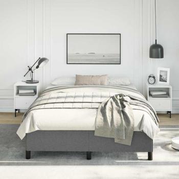 Bettgestell ohne Matratze Dunkelgrau 137x190 cm Stoff