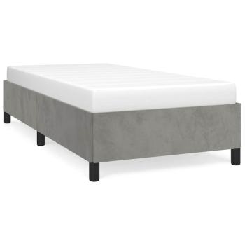 Bettgestell ohne Matratze Hellgrau 100x203 cm Twin XL Samt