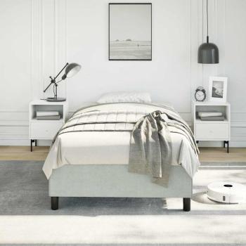 Bettgestell ohne Matratze Hellgrau 100x203 cm Twin XL Samt