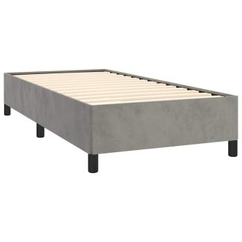 Bettgestell ohne Matratze Hellgrau 100x203 cm Twin XL Samt