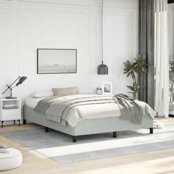 ARDEBO.de - Bettgestell ohne Matratze Hellgrau 152x203 cm Queen-Size Samt