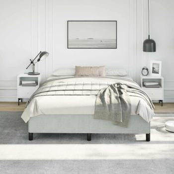 Bettgestell ohne Matratze Hellgrau 152x203 cm Queen-Size Samt