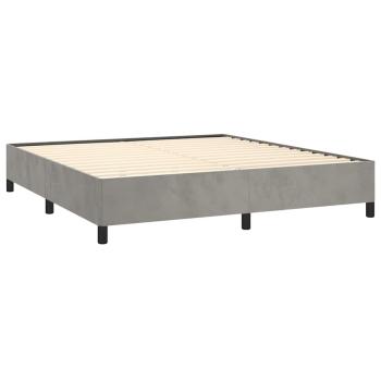 Bettgestell ohne Matratze Hellgrau 152x203 cm Queen-Size Samt