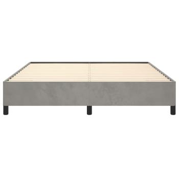 Bettgestell ohne Matratze Hellgrau 152x203 cm Queen-Size Samt