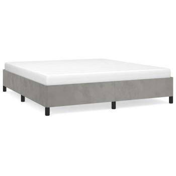 Bettgestell ohne Matratze Hellgrau 193x203 cm King-Size Samt