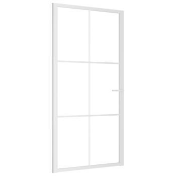 Innentür 102,5x201,5 cm Weiß ESG-Glas und Aluminium