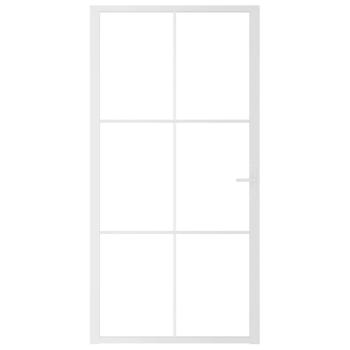 Innentür 102,5x201,5 cm Weiß ESG-Glas und Aluminium