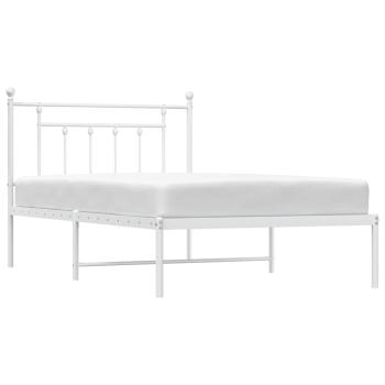 Bettgestell mit Kopfteil Metall Weiß 100x200 cm