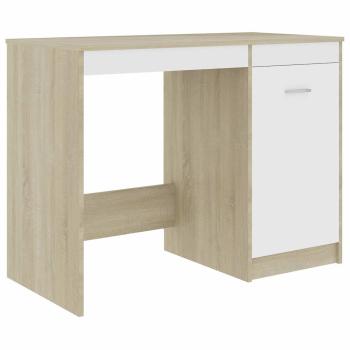 Schreibtisch Weiß Sonoma-Eiche 100x50x76 cm Holzwerkstoff
