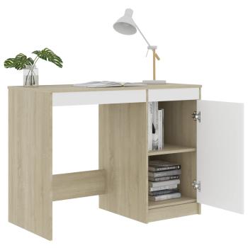 Schreibtisch Weiß Sonoma-Eiche 100x50x76 cm Holzwerkstoff