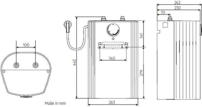 AEG Huz 5 Comfort EEK: A Kleinspeicher, offen, Untertischmontage, 2kW (222164)