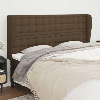 ARDEBO.de - Kopfteil mit Ohren Dunkelbraun 163x23x118/128 cm Stoff