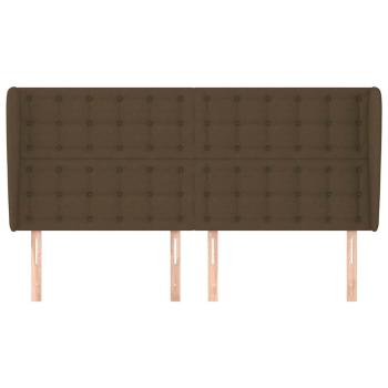 Kopfteil mit Ohren Dunkelbraun 163x23x118/128 cm Stoff
