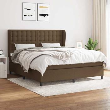 ARDEBO.de - Boxspringbett mit Matratze Dunkelbraun 160x200 cm Stoff