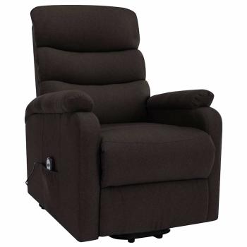 Massagesessel mit Aufstehhilfe Dunkelbraun Stoff