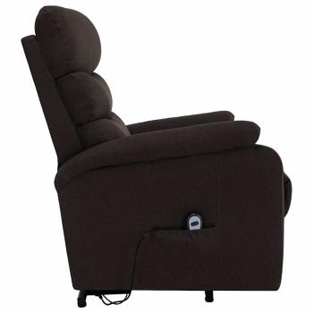 Massagesessel mit Aufstehhilfe Dunkelbraun Stoff