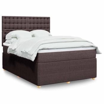 ARDEBO.de - Boxspringbett mit Matratze Dunkelbraun 160x200 cm Stoff