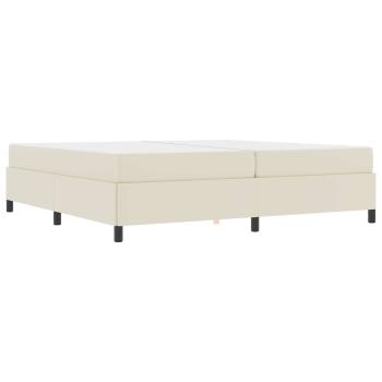 Bettrahmen mit Matratze Creme 200 x 200 cm Stoff