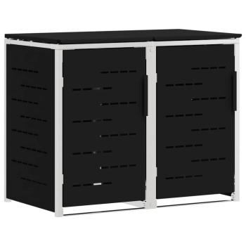 Mülltonnenbox for 2 Bins 240L Edelstahl Schwarz