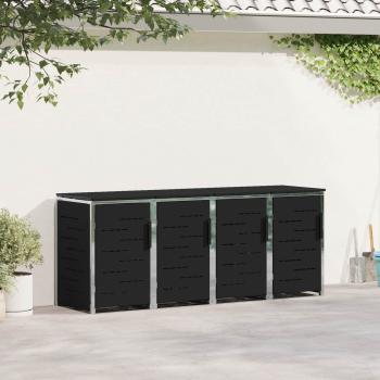 ARDEBO.de - Mülltonnenbox for 4 Bins 240L Edelstahl Schwarz