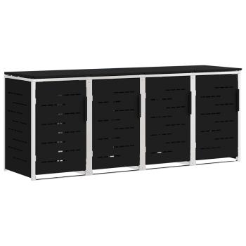 Mülltonnenbox for 4 Bins 240L Edelstahl Schwarz