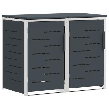 Mülltonnenbox for 2 Bins 240L Edelstahl Anthrazit