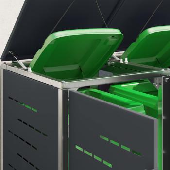 Mülltonnenbox for 2 Bins 240L Edelstahl Anthrazit