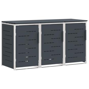 Mülltonnenbox for 3 Bins 240L Edelstahl Anthrazit