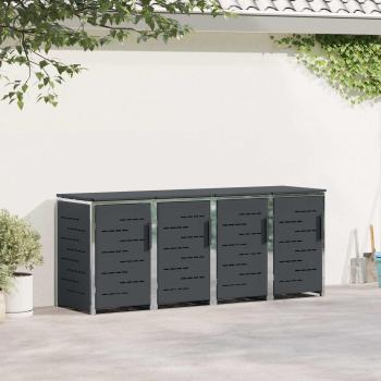 ARDEBO.de - Mülltonnenbox for 4 Bins 240L Edelstahl Anthrazit