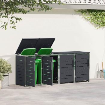 Mülltonnenbox for 4 Bins 240L Edelstahl Anthrazit