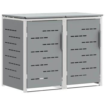 Mülltonnenbox for 2 Bins 240L Edelstahl Grau