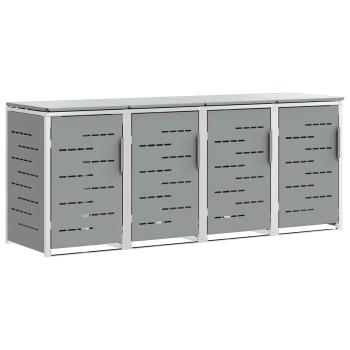 Mülltonnenbox for 4 Bins 240L Edelstahl Grau