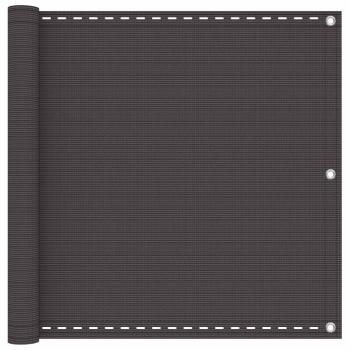 ARDEBO.de - Balkonsichtschutz Anthrazit 90 x 700 cm HDPE und Aluminium