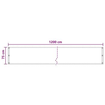 Balkonsichtschutz Dunkelgrün 75 x 1200 cm HDPE und Aluminium