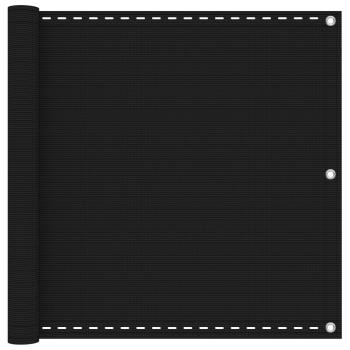 ARDEBO.de - Balkonsichtschutz Schwarz 75 x 800 cm HDPE und Aluminium
