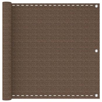 ARDEBO.de - Balkonsichtschutz Braun 90 x 1200 cm HDPE und Aluminium