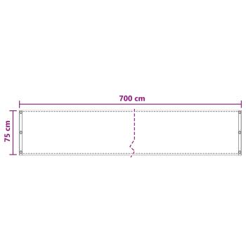 Balkonsichtschutz Creme 75 x 700 cm HDPE und Aluminium
