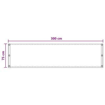 Balkonsichtschutz Hellgrau 75 x 300 cm HDPE und Aluminium